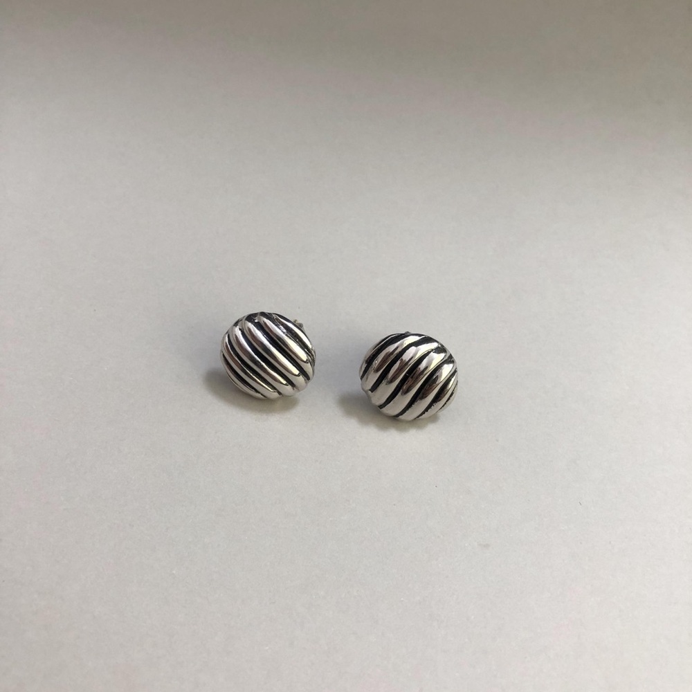David Yurman Sculpted Cable Stud Earrings in Sterling Silver